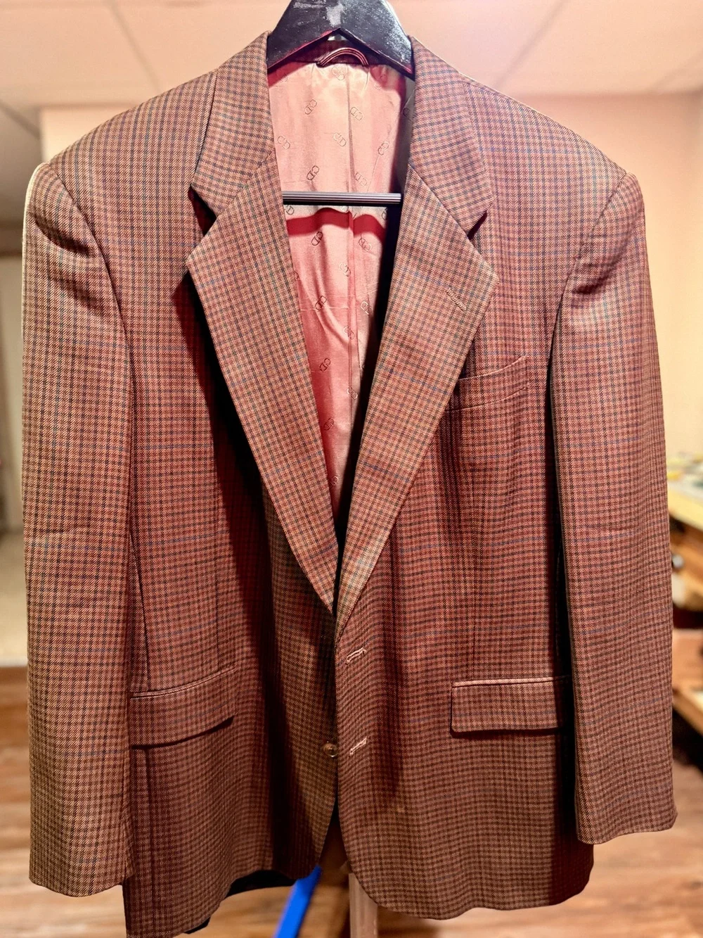 Dior Brown Glen Plaid Sportcoat with Tan Lining